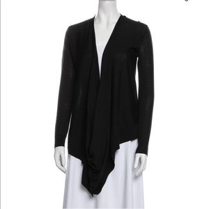 AllSaints merino wool long sleeve cardigan open front button closure detail M